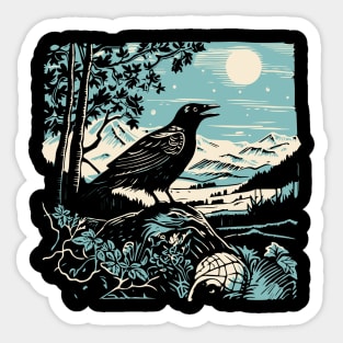 Lino Cut Bird Sticker